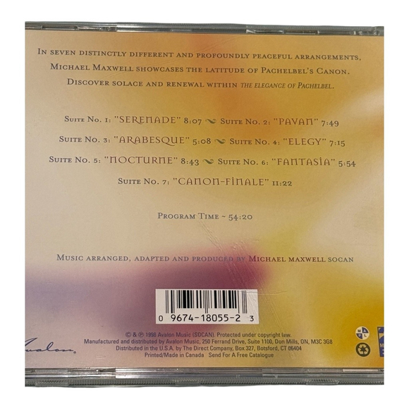 Pachelbel CD The Elegance of Pachelbel Classical Music Michael Maxwell 1998 Albu - Picture 7 of 8